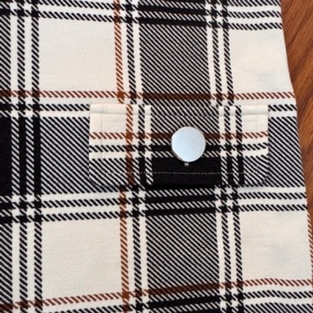 Ann Taylor Factory Petite Plaid Shift Dress Black White Tan XSP 544454 - Picture 5 of 8